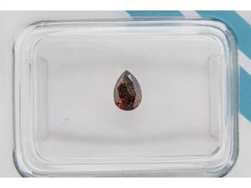 Veiling -  Natuurlijke diamant - Fancy diep oranjebruin 0,31, Sieraden, Tassen en Uiterlijk, Edelstenen, Nieuw