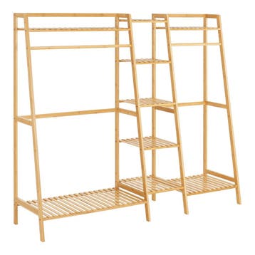 [en.casa] Kledingrek Sogndal met 9 planken 139x158x40 cm bam, Verzenden, Nieuw