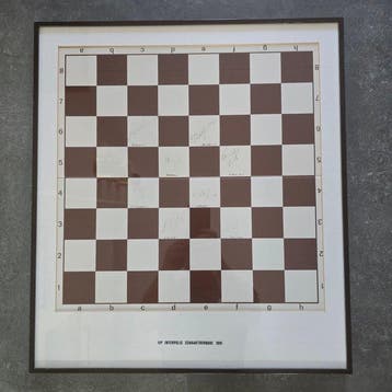 Uniek gesigneerd toernooi-schaakbord – 15e Interpolis, Nieuw