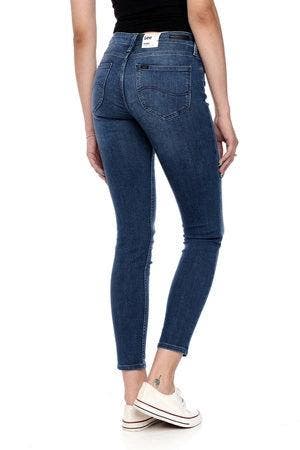 2dekans | Lee Scarlett Skinny Jeans Donker Ely – Maat 27/33, LEE, Ophalen of Verzenden, Zo goed als nieuw, Blauw