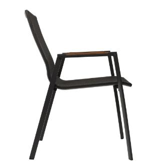 Stapelbare Tuinstoel Tarragona Negro Aluminium Lesli Living, Verzenden, Nieuw