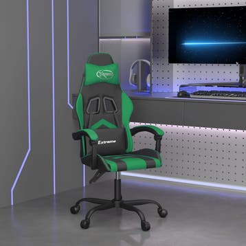 vidaXL Gamestoel kunstleer zwart en groen, Verzenden, Nieuw, Groen