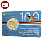 België 2 euromunt 2021 ‘100 jaar BLEU’ BU in coincard NL, Postzegels en Munten, Munten | Europa | Euromunten, Verzenden