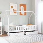 vidaXL Kinderbedframe 90x200 cm massief grenenhout, 90 cm, Eenpersoons, Verzenden, Wit