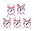 Set van 5 kleine wekkertjes, baby roze (op batterij), Ophalen of Verzenden, Nieuw