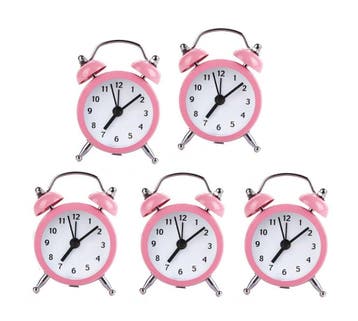 Set van 5 kleine wekkertjes, baby roze (op batterij), Ophalen of Verzenden, Nieuw