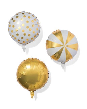 HEMA Folieballonnen 35cm goud - 3 stuks, Verzenden, Nieuw