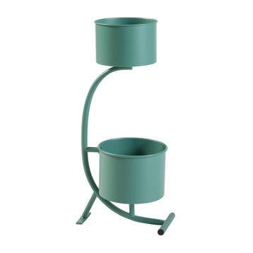 Plantenstandaard Almelo 63x29x21 cm metaal groen [en.casa], Verzenden, Nieuw