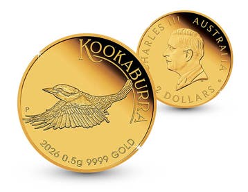 24-karaat gouden Australische Kookaburra uitgifte 2026, Verzenden