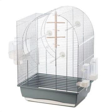 Vogelkooi Inter-Zoo Elizabeth 2 Grijs/Chroom – Ruime Binn., Verzenden, Nieuw, Metaal, Vogelkooi