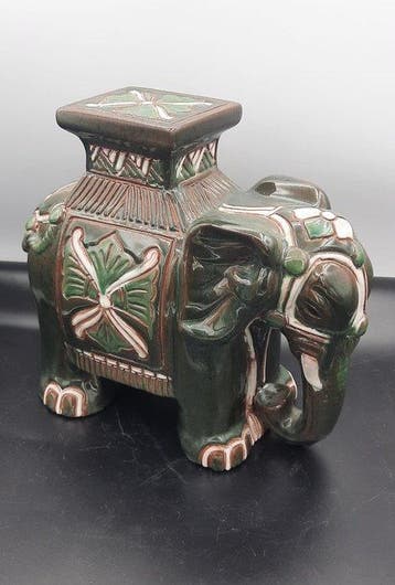Beeld, Geglazuurde keramische olifant - 20 cm - Keramiek, Antiek en Kunst