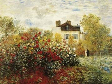 Kunstdruk Claude Monet - The Artists Garden 80x60cm, Huis en Inrichting, Verzenden, Nieuw