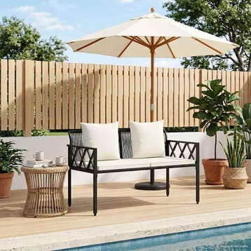 vidaXL Buitenbanken 2 -Seater 116 x 56 x 75 cm poly rattan, Tuin en Terras, Tuinbanken, Verzenden, Nieuw, Rotan
