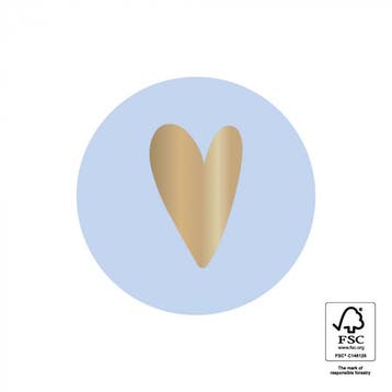 Cadeausticker Hartje Pastel Lichtblauw/Goud, Kleding | Dames, Ophalen of Verzenden, Nieuw