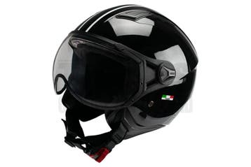 Helm Vito Jethelm Moda notte glans zwart, Fietsen en Brommers, Brommerhelmen, Ophalen of Verzenden, Nieuw, Vito