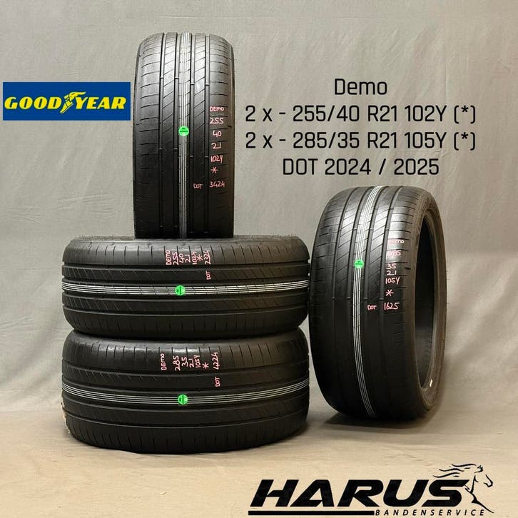 255/40/21 102Y 285/35/21 105Y * Goodyear zomerbanden demo 4X, Auto-onderdelen, Banden en Velgen, 21 inch, Erkend duurzaam, Zomerbanden