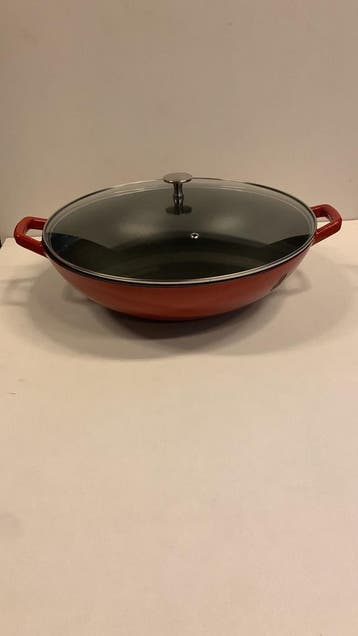 Wokpan Gietijzer Rood, 36 cm - Kela | Calido -  –, Huis en Inrichting, Keuken | Potten en Pannen, Verzenden, Nieuw