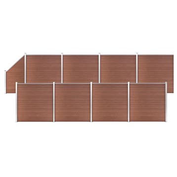 vidaXL Schuttingset 8 vierkant en 1 schuin 1484x186 cm HKC, Verzenden, Nieuw, Kunststof, 1 tot 2 meter