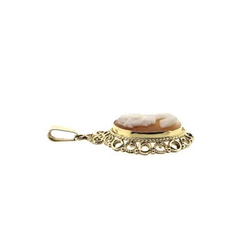 Gouden hanger met camee (Hanger of bedel), Ophalen of Verzenden, Gebruikt, Goud, Overige merken