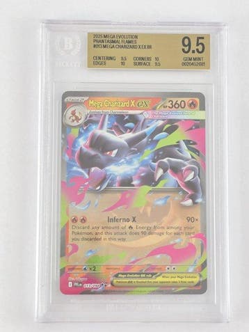 Pokémon Graded card Mega Charizard X ex - Phantasmal Flames, Nieuw