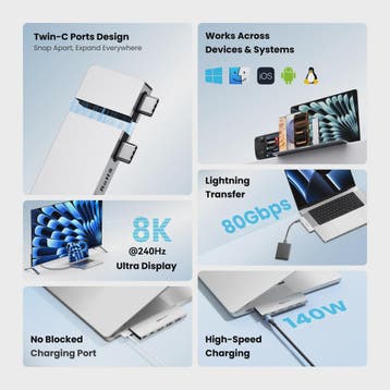 Vention Thunderbolt 4 Docking Station: 6-in-2 USB-C Hub met, Computers en Software, Dockingstations, Verzenden, Nieuw
