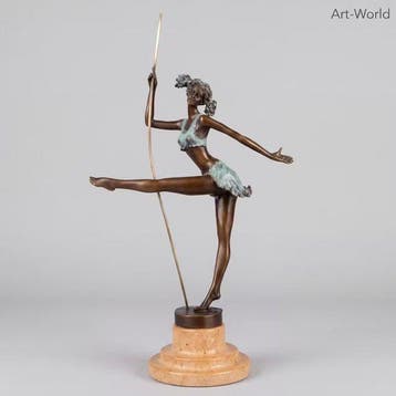 Beeld, Prachtig bronzen sculptuur van een ballerina. Naar: