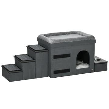 TRUUSK Kattenhuis - Kattenhut met Kattengrot - 3 Dierentrapp, Dieren en Toebehoren, Verzenden, Nieuw