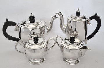 EPNS A - Koffie- en theeservies (4) - Art Deco, ca. 1935 -