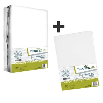 Textielpakket Hefbed 1 Molton + 1 Jersey hoeslaken, Verzenden, Nieuw, Wit, Overige typen
