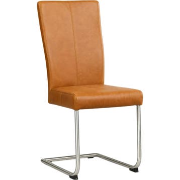 Leren eetkamerstoel Dry - Vintage Cognac (cognac) -, Bruin, Nieuw, Leer, Ophalen of Verzenden
