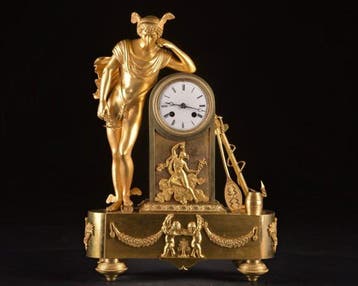 Figurale pendule - Franse Empire pendule met Hermes –