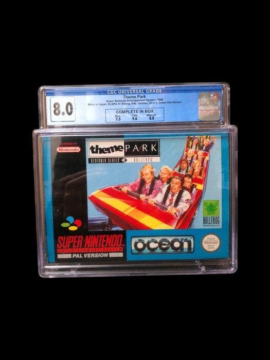Nintendo - Snes - Theme Park 1996 (CIB) CGC 8.0 [Super, Spelcomputers en Games, Spelcomputers | Overige Accessoires