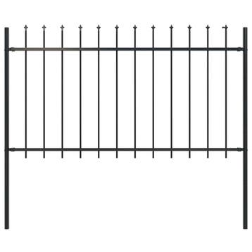 vidaXL Tuinhek Woerden met speerpunt staal 170x100 cm zwart, Verzenden, Nieuw, IJzer, Minder dan 1 meter