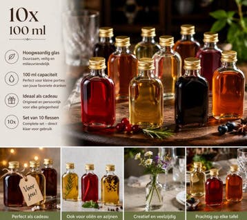Glazenflesjes Drupke 100ml (10 stuks), Nieuw, Ophalen of Verzenden, Overige merken, Glas