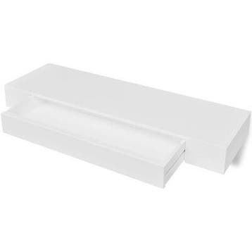 VidaXL wandschap met lade, wit, 80 x 25 x 8 cm, Ophalen, Nieuw