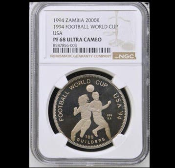 Suriname. 2000 Kwacha/100 Guilders 1994, World Cup, Mule