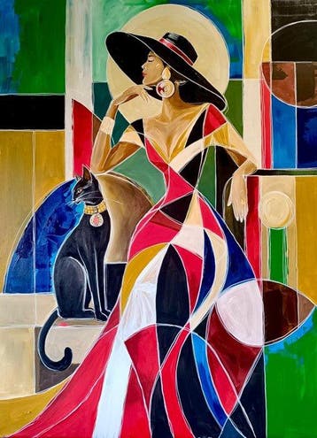 Kiri Aguilera (1982) XL 120 x 90 cm - Retrato Cubista de