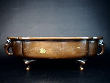 Suiban - Jardinière - Japanse bronzen suiban met