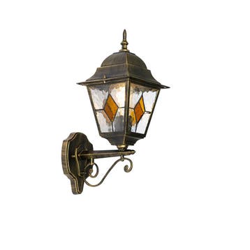 Vintage buiten wandlantaarn antiek goud - Antigua Up, Tuin en Terras, Verzenden, Nieuw, Aluminium