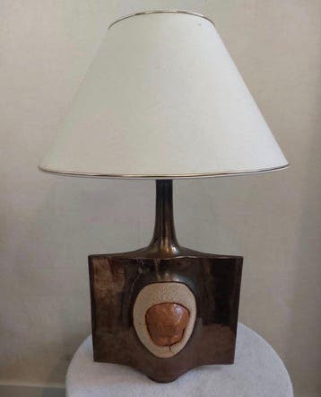 Dominique Legros - Lamp - Brons, Keramiek - Piece unique