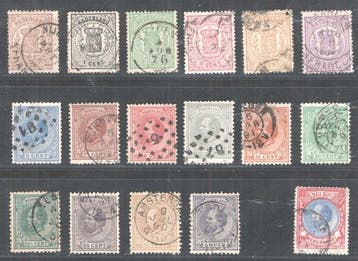 Nederland 1869/1888 - Koning Willem III - Wapens - 3e en 4e, Gestempeld