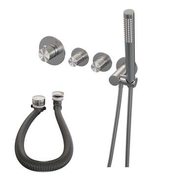 Brauer Brushed Carving Thermostatische Inbouw Badkraan, Doe-het-zelf en Verbouw, Sanitair, Ophalen of Verzenden, Nieuw