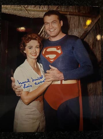 Superman - Gesigneerde foto Noel Neill als Lois Lane (52-58), Verzamelen, Ophalen of Verzenden, Nieuw, Film, Foto of Kaart