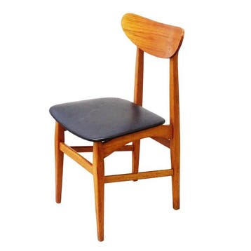 Stoel - Hout, Skai - Vintage stoel