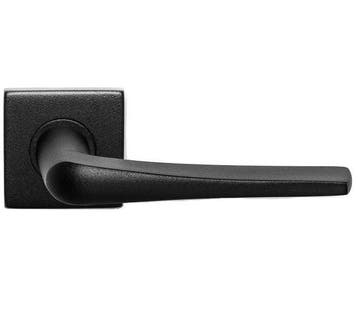 Deurklink Basis Wig op vierkant rozet rvs/zwart, Verzenden, Nieuw