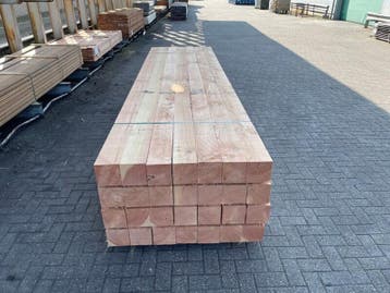 Ca. 14x Douglas Balken Fijnbezaagd, 150x150mm, lengte 400, Nieuw