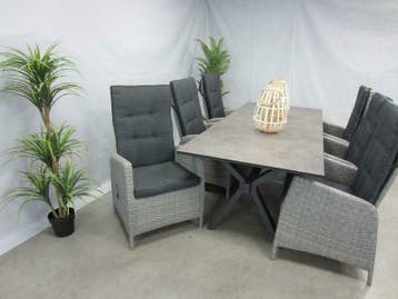 te velde tuinmeubelen tuinset ross met 4so conrad 220 tafel, Overige materialen, Eettafel, 6 zitplaatsen, Nieuw