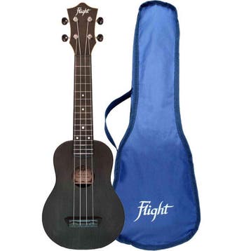 Flight TUS-35 BK Soprano Ukulele Zwart met Linden Top, ABS, Ophalen of Verzenden, Nieuw