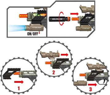 Alfafox Pistool Militair met Licht en Geluid en Zaklamp, Ophalen of Verzenden, Zo goed als nieuw