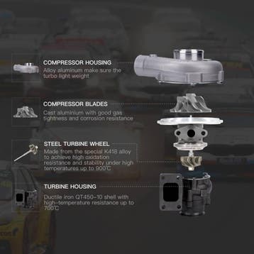 Universele turbo T3 T4 T04E geschikt voor Audi VW 1.8T VR..., Verzenden, Nieuw, Audi